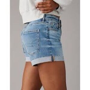 AMERICAN EAGLE Women’s Blue Super Stretch Cuffed Denim Shorts Size 8